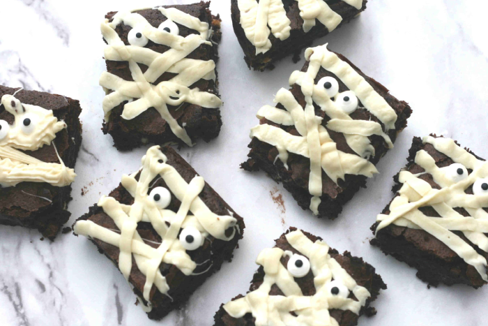 Mummy Brownies as Baking Ideas for Halloween